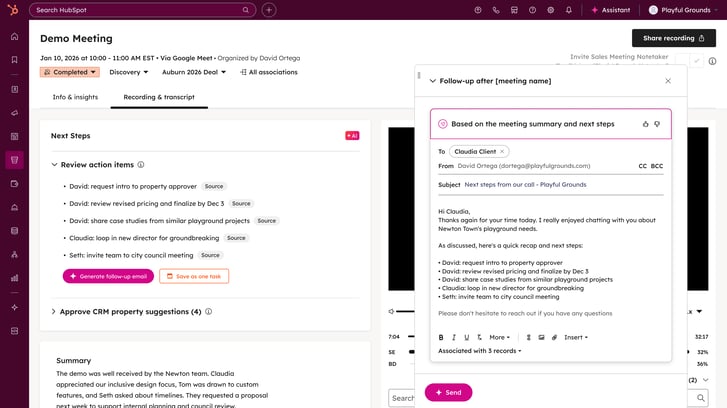 Hubspot Smart Deal-Progression Erstellung Follow-Up Mails und Taks